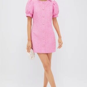 Hyacinth House Pink Tweed Kit mini dress XS